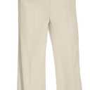 Women Office Wide High Waist Pants Loose Fit Elastic Waist Pleated Front Trousers for Work Casual (XS)