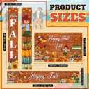 Ctosree 4 Pcs Thanksgiving Porch Banner Sign Happy Fall Y'all Banner Backdrop for Autumn Decoration Home Outdoor Garden Fence Yard Lawn Porch Decor