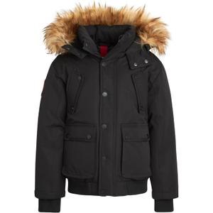 CANADA WEATHER GEAR Boy Winter Coat - Heavyweight Wind and Water Resistant Insulated Bomber Parka Jacket Kids Ski Outerwear (8, Premium Black)