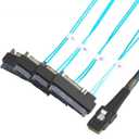 CableCreation Mini SAS Cable with SATA Power, Internal Mini SAS 36 Pin to 4 x 29 Pin Cord with SATA Power, SFF-8087 to SFF-8482 Cable, 3.3 FT