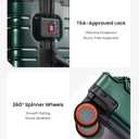 UrbanExplorer All Aluminum 24 Inch Check In Luggage Hard Shell Suitcases with Spinner Wheels and TSA Lock, Large Zipperless Luggage for Travel, Dark Green