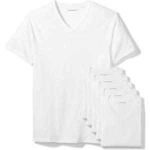 Amazon Essentials Men's V-Neck Undershirt, Breathable Cotton, Pack of 6