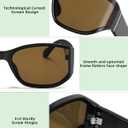 MUDIWRLO Wrap Around Sunglasses for Women Men Curved Rectangle Sun Glasses Fashion Trendy Fashion Shades(Brown)