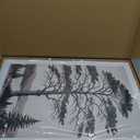 LHIUEM Large Vintage Sketch Tree Framed Wall Art Set,Antique Black and White Wall Decor,Nature Botanical Lake Artwork,Modern Wilderness Forest Art Prints for Living Room,Bedroom- 16"x24"x3