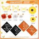 Gersoniel 36 Pcs DIY Graduation Cap Decorations Accessory Kit Handmade Paper Flowers Inspirational Cardstock 3D Butterfly Stickers for DIY Hat Grad Cap Topper Graduation Party Supplies(Orange)