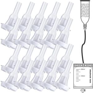 20 Pack Silicone External Catheter for Men Self Adhering Comfortable Leak Resistant Design with Flexible Fit and Easy Bag Connection(32mm)