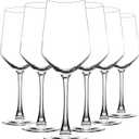 YANGNAY Glasses Set of 6, 13 Oz Red or White Glass with Stem, Perfect for Home, Restaurant, Dishwasher Safe (Clear)