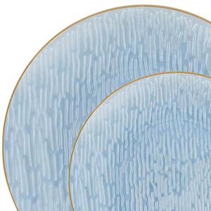 Icicles Plates Blue Gold Rim Combo 7"+10" Case of 96 (4 packs x 24)