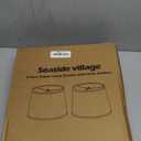 Lampshades Set of 2, Drum Lampshades 11.6" Top x 12.6" Bottom x 9.8" High, Seaside village Medium Lampshades (Spider Fitter), Beige Lampshades Natural Linen Hand Crafted, Easy Assembly Required
