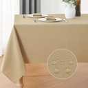 Veblandy Faux Linen Rectangle Tablecloth Waterproof 52x70 inch Table Cloth Stain and Wrinkle Resistant Washable, Decorative Fabric Table Cover for Dining, Kitchen, Wedding and Parties, Coffee