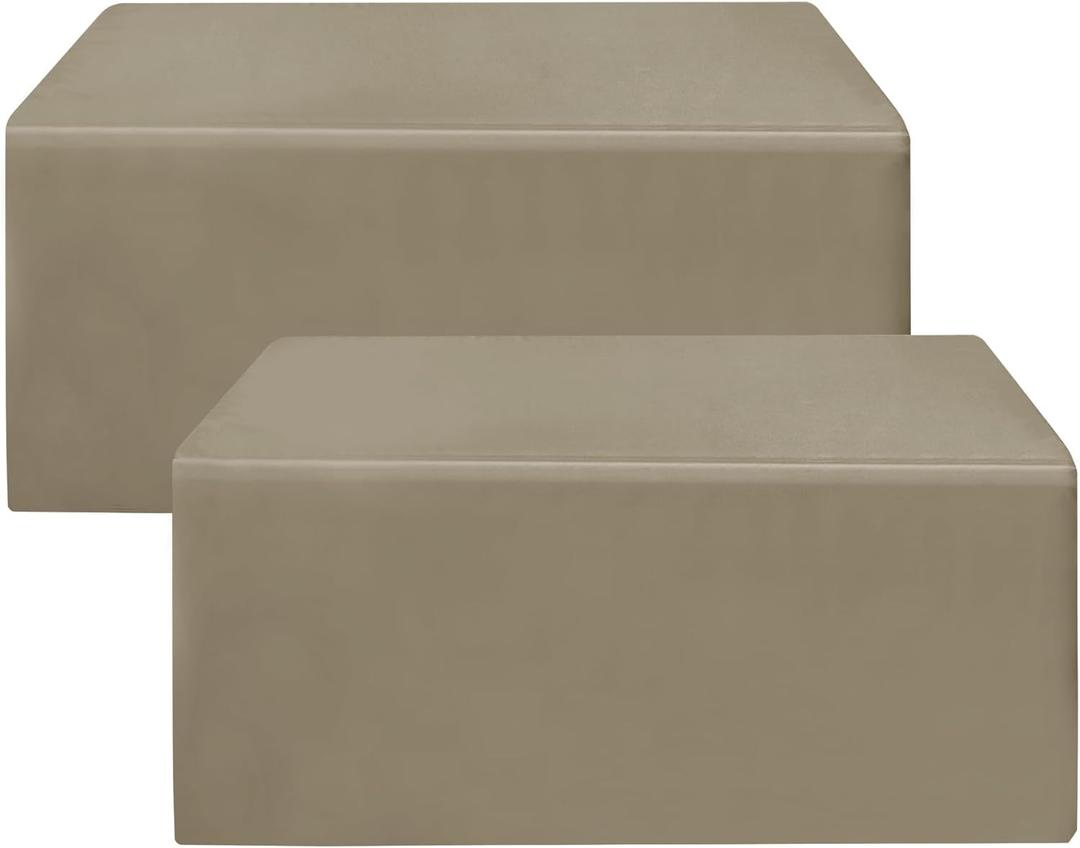 HolidayIdeas Fitted Taupe Table Covers - 96 x 30 Inch - 2 Pack Rectangle Tablecloths for 8 Foot Tables, Polyester Fabric Table Cloth for Parties, Holiday Dinner, Wedding, Trade Show