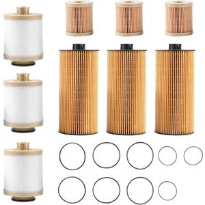 JDMSPEED New Fuel & Oil Filter Replacement 3 of Each FD4616 FL2016 Replacement For Ford 6.0L Turbo Diesel
