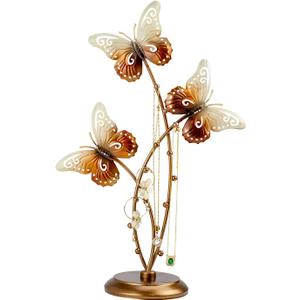 Gold Butterfly Jewelry Tree Stand - Metal Jewelrys Display Organizer for Earrings, Necklaces & Rings,jewel Holder Rack for Countertop, Wedding Gift & Home Decoration for Women ( Gold Butterfly)