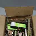 Heavy Duty Car Tie Down Straps (4PK) - 2" x 96" - 3,300 lbs Safe Working Load - Wheel Straps Comes with 5/16" Tow Hooks (Green)