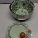 5.3Qt Stainless Steel Salad Spinner, Salad Spinner Stainless Steel With Stop Button & Drain Hole, Non-Slip Base, Vegetable Spinner Dryer, Dishwasher Safe For Kitchen