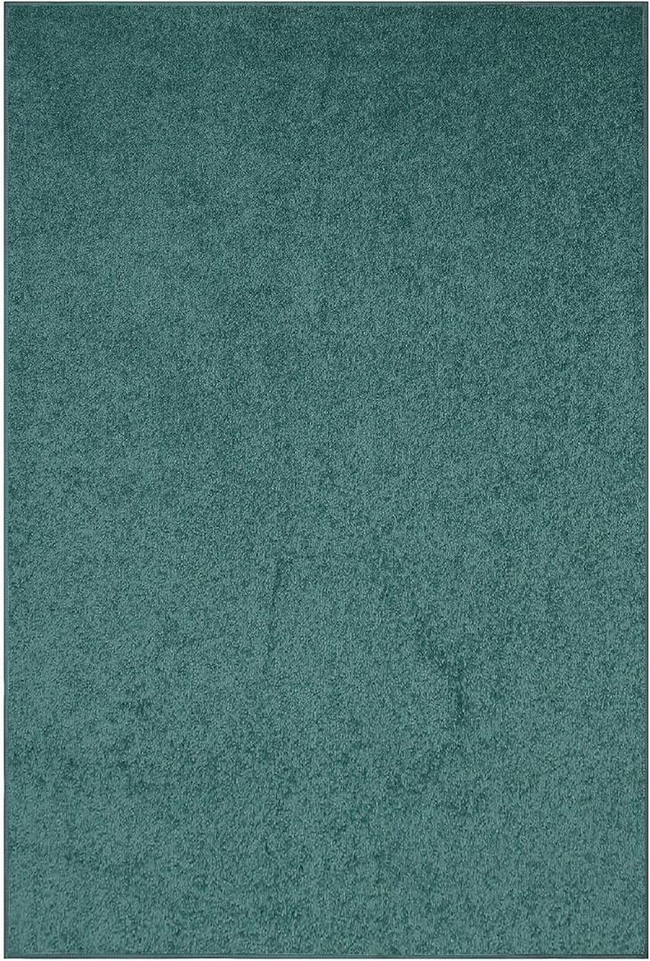 Ambiant Broadway Collection Solid Color Area Rugs Teal - 5' x 7' Rectangle, Indoor, Stain Resistant, Perfect for Living Room, Bedroom, Dining Room, Entryway, Doorway, Pet & Kids Friendly Rug, Wedding