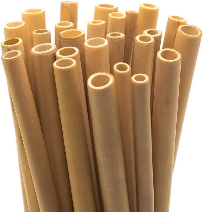 TXV Mart Disposable Reusable Bamboo Drinking Straws 100 pcs, BPA Free, Eco-Friendly 100% Natural, Biodegradable, and Compostable, Heavy Duty, Party, Weddings, Picnics, Holidays, 0.25 in x 8 in