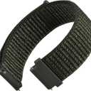 WOCCI 18mm Adjustable Nylon Watch Band, Quick Release Sport Loop Strap (Army Green)