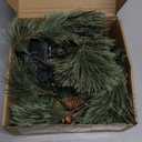 6.4ft Smokey Christmas Garland with Lights, Prelit Natual Rustic Cedar Pine Garland with Pine Cones for Home New Year, Mantle, Fireplace, Indoor Outdoor Decoration Simple Garland