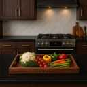 4-in-1 Noodle Board Stove Cover, Lightweight Wooden Stovetop Cover and Cutting Board for Electric, Glass, and Gas Stoves, Multi-Purpose Countertop Work Surface (Natural Acacia), 31"L x 20"W