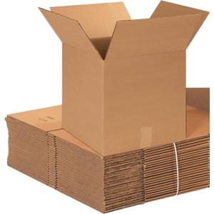CRUGLA 12x12x6 Shipping Boxes 15 Pack, Brown Corrugated Cardboard Boxes with Side-Lock and Pre-Applied Double-Sided Tape, Easy Assemble Packing Mailer Boxes for Small Business Shipping