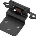 Home Expert 4 Pack (2 Pairs) 3/8 Inch Inset Cabinet Hinges, Self-Closing Face Mount Hinges with Door Bumpers, Matte Black for Kitchen Cabinets, Bathroom Vanities, Furniture Doors