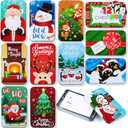 JOYIN 12PCS Gift Card Holder Boxes Christmas, 4.33 x 2.6 x 0.6 Tins Money Cash Holders Unique for Xmas Holiday Birthday Present Decor, Party Favors, Silver Coin Boxes with Lids in 12 Designs