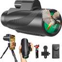 Gosky 12x50 Monocular for Adults, Monocular Telescope with BAK4 Prism & FMC Lens,Lightweight Monocular Ideal for Bird Watching Hunting Wildlife Hiking Traveling-Black