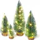 Forty Wings Set of 4 Mini Christmas Tree Artificial Tree with Light Tabletop Snow Frosted Trees for Christmas Party Home Decoration, Christmas Decoration Item Xmas Christmas Decor