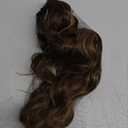 4Pcs Clip in Hair Extensions, 20 Inches Long Synthetic Curly Hair Extensions Clip ins for Women Girls (Color: Medium Brown with Honey Blonde Highlights)