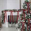 24 Pcs Christmas Velvet Bows, 16 x 6 Inch Velvet Christmas Wreath Bows Rustic Crafts for Xmas Home Decor Wedding (24 Pcs Wine Red, 16" x 6", Width of 1")