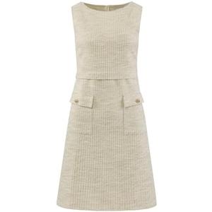Hobemty Women's Sleeveless Tweed Dress Boat Neck Work Office Sheath Dresses, Large