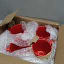 16 OZ Porcelain Coffee Mugs, Classic Blank Ceramic Cup with Large Handle for Tea Latte Cappuccino, Set of 4, Red