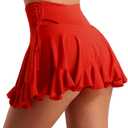 Women Latin Dance Dress Latin Ballroom Costume Samba Tango Practice Skirt Inside with Shorts, Small