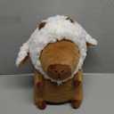 Capybara Plush, Cute Capybara Plush Toy Wear Removable Lamb Hat, Kawaii Soft Capybara Plushie Pillow, 14 inch Capybara Stuffed Animal Hugging Plushy Gifts for Kids Adults (Medium)