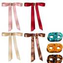 Magnetic Hair Clips 7 pcs Set - 4 Bow & 3 Figure-8 No-Slip Hair Accessories, Strong Hold No-Crease Clips for Women, Everyday & Special Occasion Hairstyles