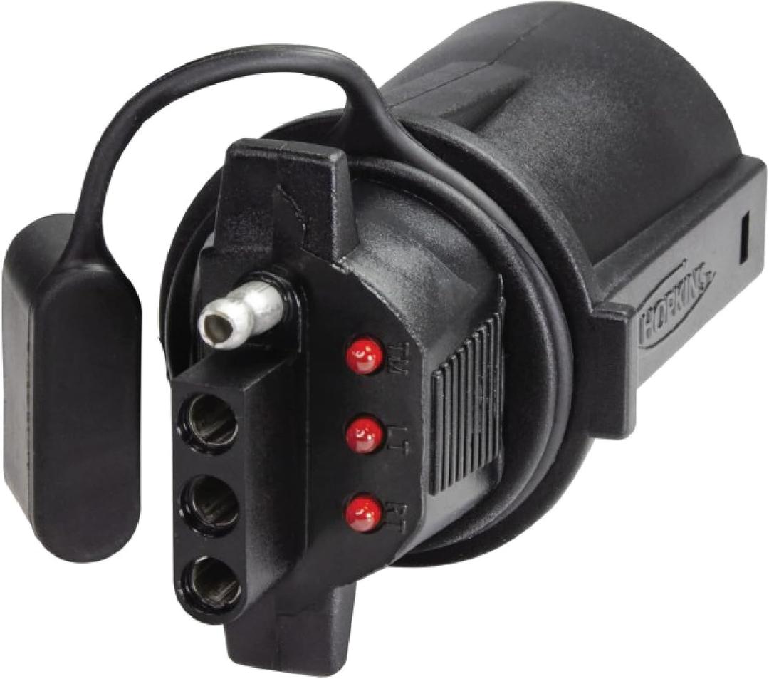 Hopkins 7 Blade to 4 Wire Flat Vehicle To Trailer Connector Adapter Plug, Universal Fit for Vehicles with 7 Blade Adapters (47345) (No Size)