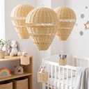 Baquler Hanging Rattan Woven Hot Air Balloon Decor,3 Pcs,Large