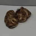 HOOJIH 2 Pack Messy Bun Hair Piece, Wavy Curly Hair Wrap Ponytail Hairpieces, Light Brown and Blonde Mixed