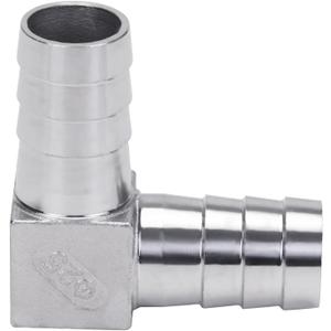 DERNORD 1" Hose Barb 90 Degree Elbow 304 Stainless Steel L Right Angle Barbed Fitting for Air Water Fuel Gas