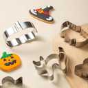 12Pcs Halloween Cookie Cutters Kit, Stainless Steel Holiday Cookie Cutters Set for Kids, Halloween Baking Ghost Cookie Cutter with Spider, Pumpkin, Bat, Cat, Ghost, Witch Hat, Good Gift for Halloween