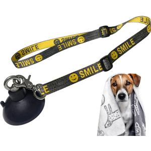 Dog Bathing Tether with Heavy Suction Cup, Dog Grooming Tub Restraint Leash with Adjustable Collar for Pet Cat Shower and Grooming