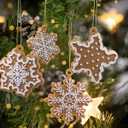 20pcs Christmas Snowflake Ornaments Mini Tree Hanging Decorations Silicone Xmas Ornaments Snowflake Star Pendant with Ropes for Christmas Tree Winter Crafts Holiday Stocking Stuffers Wreath Decor