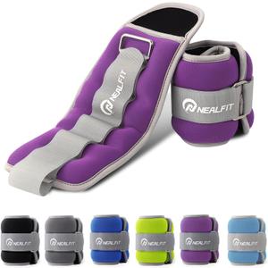 Ankle Weights for Men Women Kids, Leg Arm Wrist Weights with Adjustable Strap for Running, Gymnastics, Aerobics,Gym, Fitness (2 lbs x 2 (4LB Pair), Purple)