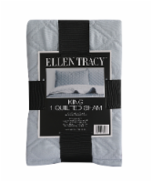 Ellen Tracy Quilt King Sham- Gray 20x36inch, Gray
