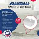 PVC Slide-On Door Bottom | Adjustable Plastic Weatherstrip Door Bottom with Drip Cap | 3 Feet (36-Inch) | for 1 3/4 Doors | White | Fits Gaps 3/8 to 7/8 | Made in The USA