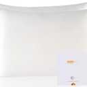 ZIMASILK 100% Pure Mulberry Silk Pillowcase 2 Pack, Soft and Smooth,Both Sides Premium Grade 6A Silk,600 Thread Count,with Hidden Zipper for Men and Women Family (Standard 20"x26", White)
