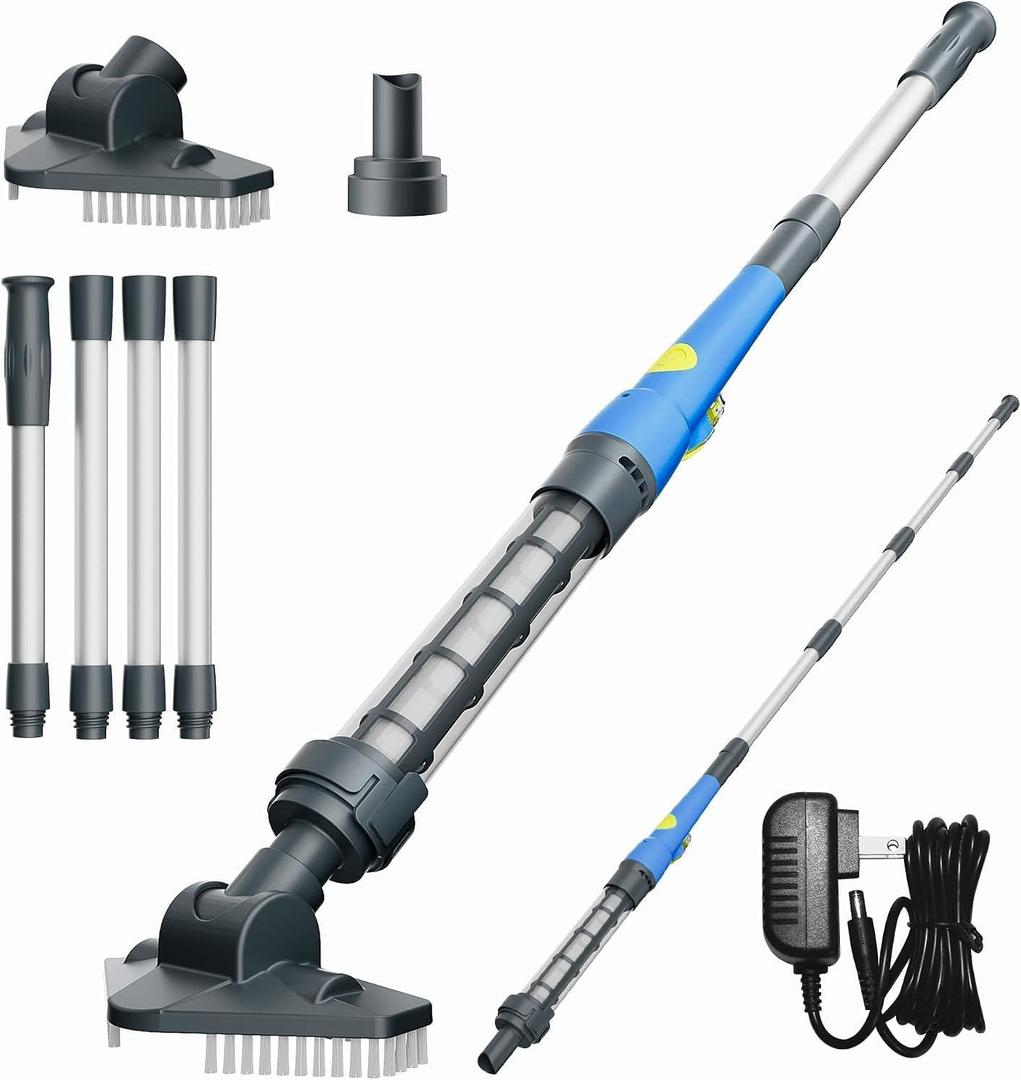 Hot Tub Vacuum, Cordless Rechargeable Pool Cleaner | Handheld vacuum quickly removes sand and debris from spas, hot tubs and small above ground pools.