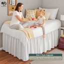 Premium Microfiber College Dorm Room Bed Skirt Twin XL 39" x 80", Extended 36" Drop, Split Corner Dust Ruffle, Wrinkle Resistant Durable Easy Care, White Solid