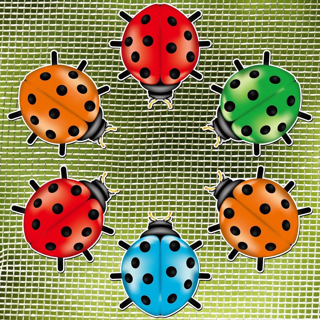 Eersida 16 Pcs Ladybug Magnets for Screen Doors Double Sided Screen Door Magnets Stickers Decorative Magnetic Decor for Window Patio Sliding Doors Protector